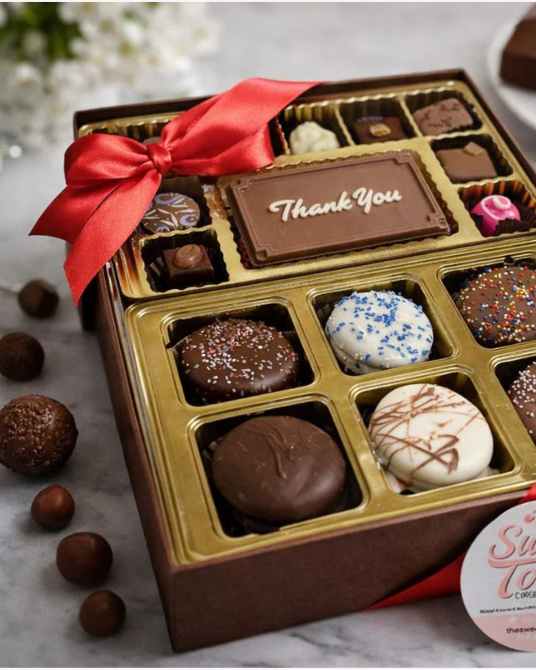 Premium Assorted Chocolate Gift Box with “Thank You” Message