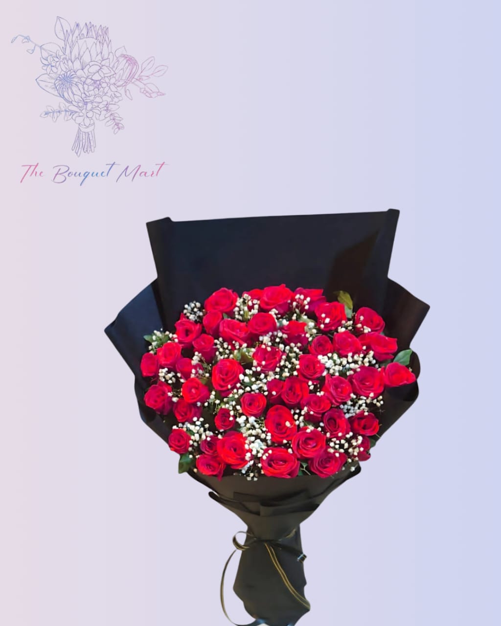 Velvet Harmony – Red Roses & Baby’s Breath