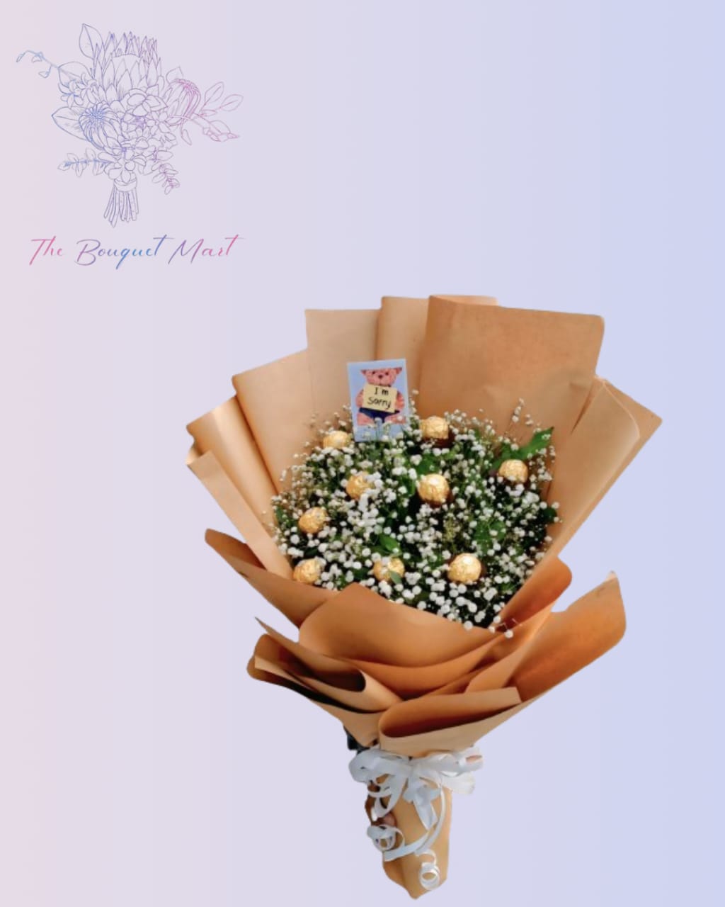 Ferrero Rocher Chocolate Bouquet – Elegant Brown Wrap