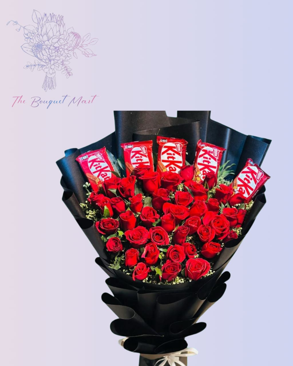 Romantic Red Roses & Chocolate Bouquet