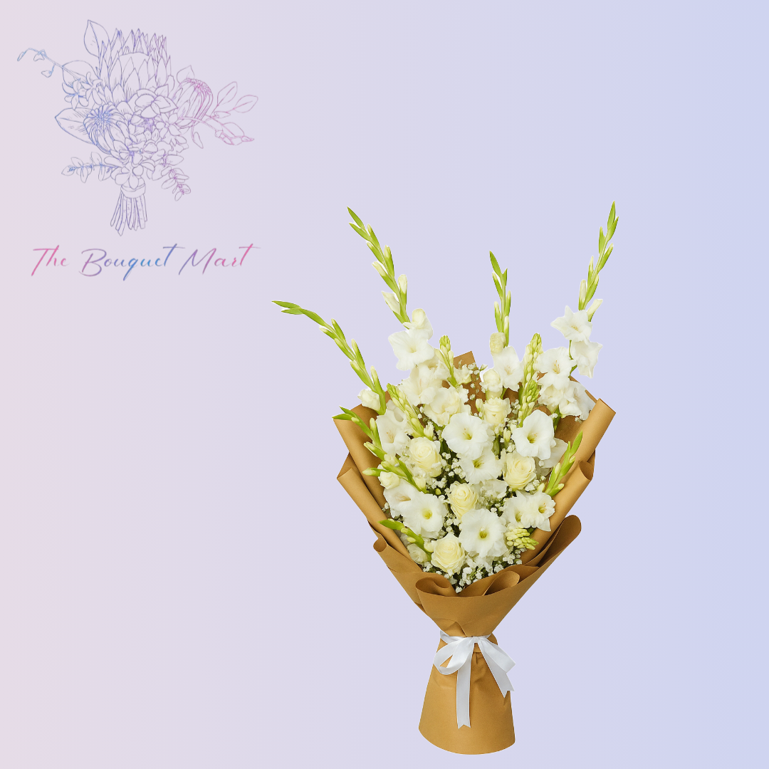 Elegant White Roses with Glades – Purity & Romance